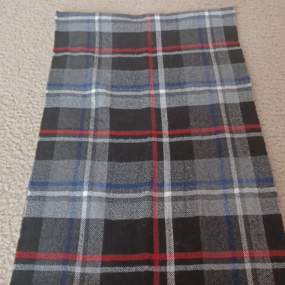 Pugs Plaid Scarf With Fringe